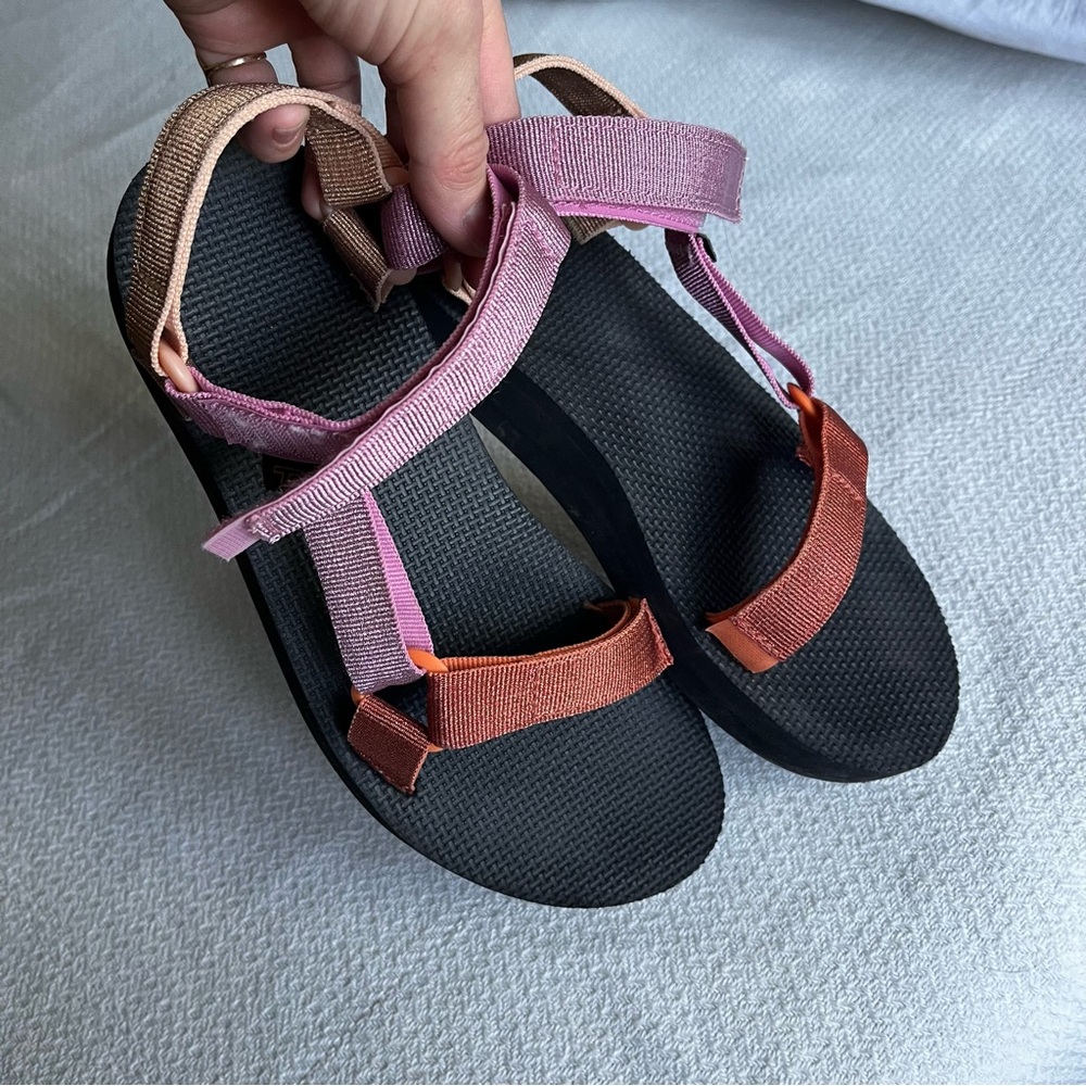 Teva Pink and Brown Strap Sandals